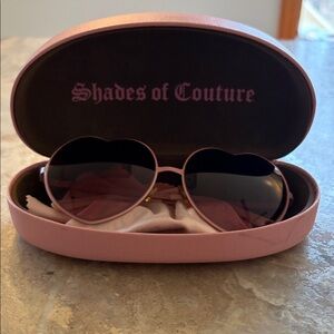 Pink Heart Sunglasses with Case